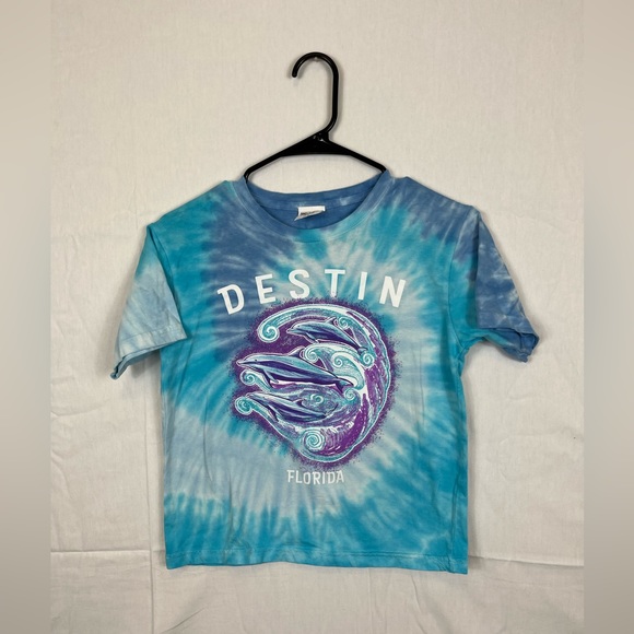 Destin Florida Tie-Dye Sparkly Dolphin Graphic T-Shirt Sz S - Picture 1 of 6